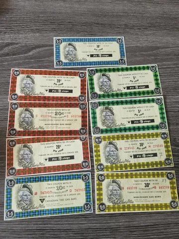 Lot of Canadian Tire Money 9x Bills Mor-Power Pit Stops Cover