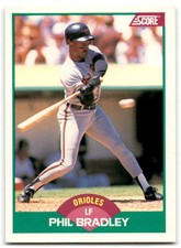 1989 Score Rookie & Traded Phil Bradley Baltimore Orioles #44T