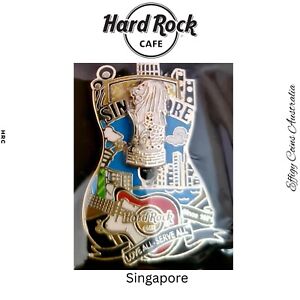 Hard Rock Cafe Singapore City Rare Guitar Pin Love All-Serve All Memorabilia HRC