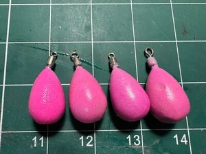 PEAR SHAPE BASS GLOW WEIGHTS 1.5oz X PINK GLOW IN THE DARK UV ACTIVATED - Picture 1 of 2