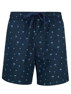 New Men's Summer Palm Tree Print Beach Swimming Drawstring Combat Shorts - Picture 1 of 1
