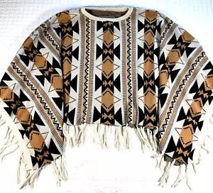 Emory Rose Southwestern Poncho Cape Fransen Azteken Western Festival Boho XL - Bild 1 von 11