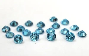 Natural Swiss Blue Topaz 3.5mm Round Faceted Calibrated Size Loose Gemstone 20Pc - Picture 1 of 5