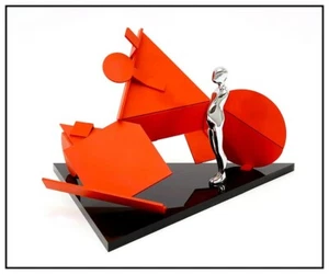 Ernest Trova Original Bronze Steel Epoxy Falling Man Sculpture Signed Modern Art - Picture 1 of 4