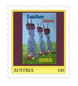 Easter Island EASTER 2023 Ostern - Austria Commemorative Stamp #A013 - Picture 1 of 7
