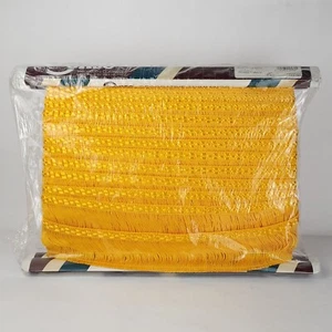 Vintage Conso Upholstery Trim 2" Heavy Chainette Fringe 18 YARDS Flag Gold D13 - Picture 1 of 20