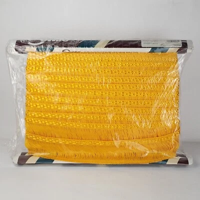 Vintage Conso Tapicería Borde 2" Pesado Cadena Flecos 18 Yardas Bandera Oro D13 Foto 1 de 4