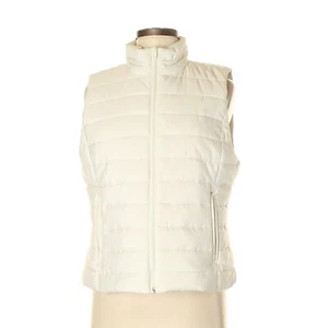Loft Outlet Women's Ivory Puffer Vest Zip Up Front Zip Pockets Size Medium - Picture 1 of 10