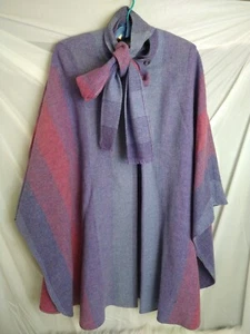 AVOCA COLLECTION Womens Irish Wool Cape Cloak Shrug Scarf Size L Cottagecore - Picture 1 of 11