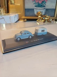 New! VW Beetle Car & Caravan 1:87 Scale Boxed & Perfect Collector's Piece - Picture 1 of 7