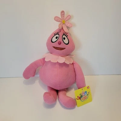 Boneca de pelúcia Nanco Yo Gabba Gabba Pink Foofa 10” 2010 etiquetas Nickelodeon - Imagem 1 de 4