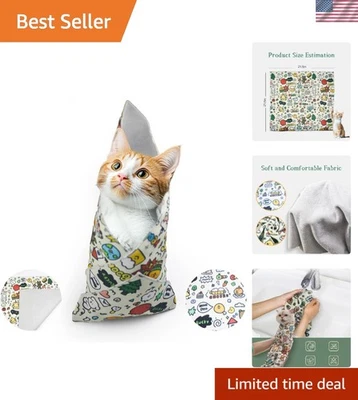 Envoltura de aseo de gatos grande - suave, segura y fácil de usar para un aseo sin estrés Foto 1 de 4