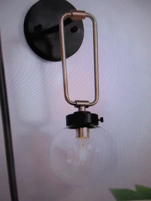 Uolfin 14.5 in. Transitional Bathroom Wall Sconce 1-Light Black & Brass Light - Image 1 of 4