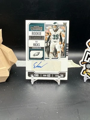 Eli Ricks 2023 Contenders Rookie Ticket Auto Eagles (JMR) - Image 1 of 2