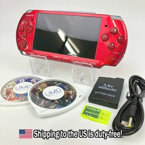 Sony PSP-3000 Radiant Red Console & New Battery USB Cable Ship From US 42 - Picture 1 of 23