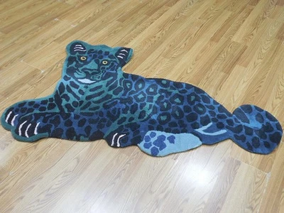 Tibetan Panther Rug Shape Handmade Kids Boho Rug Aesthetic Rug 3x5 Ft - Image 1 of 4
