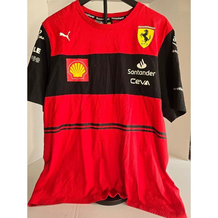 Puma Ferrari гонки команды рубашка-поло EssreFerrari мужской красный черный спонсор логотипы 2 X - Изображение 1 из 4
