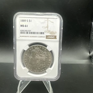 1889 S $1 Morgan Silver Dollar - NGC MS61 - Very PQ - Picture 1 of 4