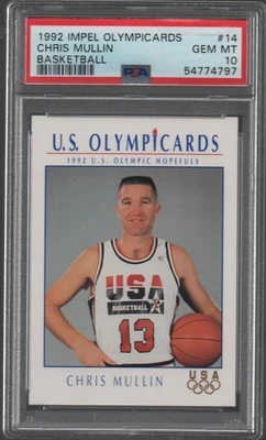 Chris Mullin ~ 1992 Impel Olympicards Team EE. UU. #14 ~ PSA 10 Foto 1 de 2