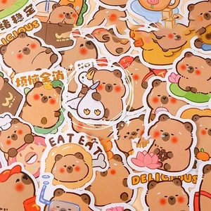 30 sheets/bag Cute Capybara Stickers Funny Stationery Sticker Notebook - Picture 1 of 7