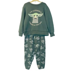 Star Wars Baby Yoda Grogu Cuteness Sweatshirt and Pant Set Sz 4T - Picture 1 of 12