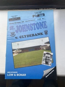 St Johnstone v Clydebank prog - 1st game at McDiarmid Park - Sat 19th Aug 1989 - Picture 1 of 3