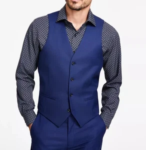 Alfani Men's Slim-Fit Stretch Solid Suit Vest Size Medium Blue E071098 - Picture 1 of 8