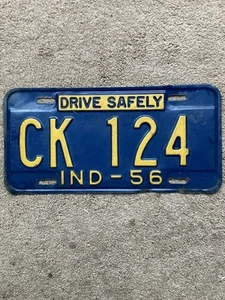1956 Indiana License Plate - CK 124 - Very Nice! - Picture 1 of 2