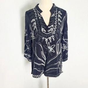 Lauren Michelle Top schwarz-weiß Pailletten-Design, Größe XL - Bild 1 von 11