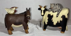 Williraye Coynes & Co Cow with Cat & Donkey With Chicken Nativity Animals 2004 - Picture 1 of 6