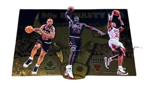 1997 Upper Deck Chicago Bulls 90s Dynasty /15000 Die-Cut - Jordan Rodman Pippen - Picture 1 of 5