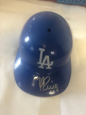 VTG Yasiel Puig Blue L.A. Autographed Dodgers Souvenir Batting Helmet - Image 1 of 4