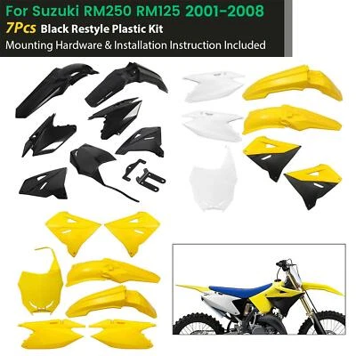 Kit de plástico carenado de carrocería completo rediseñado para Suzuki RM125 RM250 2001-2008 Foto 1 de 4