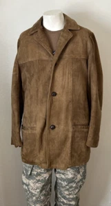 Vintage Suede 70s Jacket Sears Oakbrook Sports Wear Collectible Brown Sz Large - Picture 1 of 14