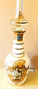 DECANTER PERSIAN MOSER BOHEMIAN ART GLASS APPLIED GILDED DECORATIONS 19.5 in - Picture 1 of 9