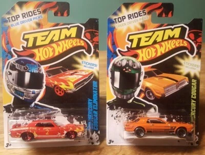 Hot Wheels ‘69 Cougar Eliminator & '68 Mercury Cougar 1:64 Top Rides Lot of 2 - Image 1 of 4