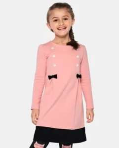 Gymboree Girls' Size 7 Pleated Ponte Bow Strawberry Cream & Black Dress NWT - Picture 1 of 8