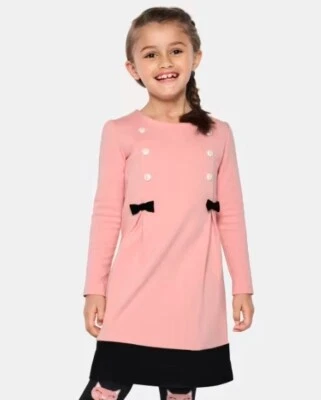 Gymboree Girls' Size 7 Pleated Ponte Bow Strawberry Cream & Black Dress NWT - Image 1 of 4