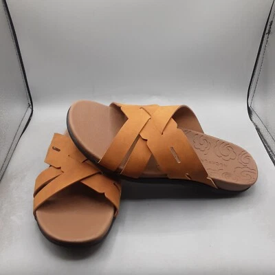 Rockport Ridge Woven Slide Sandals 7.5W Brown Tan A94 - Image 1 of 4