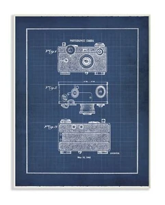 Stupell Industries Vintage Camera Blueprint Wall Plaque Art, 10 x 0.5 x 15, M... - Picture 1 of 4