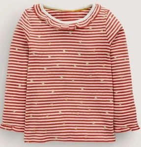Boden Girl Sparkly Ruffle Pointelle Top 13-14Y Red - Picture 1 of 3
