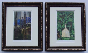 Emily Carr "Corner of Kitwancool Village & Indian Church" two prints with frames - Picture 1 of 1