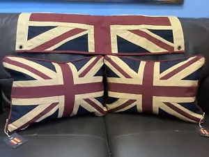 Par de cojines de tapiz Union Jack/Uk de Woven Magic (12x18 pulgadas teñido en T blanco) - Imagen 1 de 6