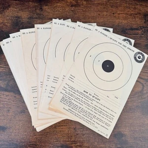 VTG Official NRA Ranger Qualification 50 Ft Paper Targets Rifle 1960_Lot of 9 - Picture 1 of 5
