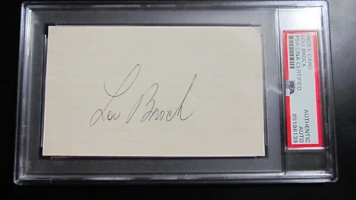 Lou Brock signed Index Card PSA Certified Encapsulated - Image 1 of 4