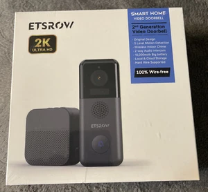 ETSROW Wireless Video Türklingel Kamera mit Glockenspiel 2K Auflösung 10000mAh 2. Gen - Bild 1 von 3