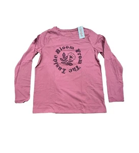 Girls 'Bloom From The Inside' Long Sleeve Graphic Shirt - Cat & Jack Mauve XXL - Picture 1 of 2