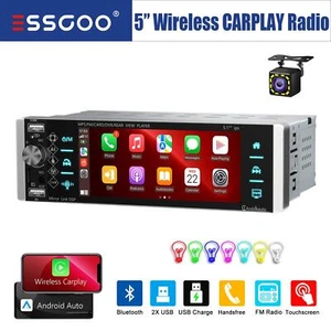 Autoradio 1 DIN Apple CarPlay Android Auto BT IPS pantalla táctil USB AUX Cámara - Imagen 1 de 15