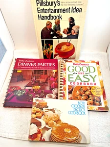 4 VTG CookBooks Betty Crocker Good Easy Bisquick Dinner Parties Pillsbury Book - Imagen 1 de 12
