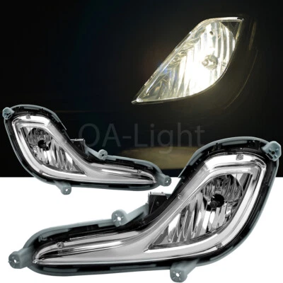 Fog Lights For 2012-16 17 Hyundai Accent Sedan/Hatchback Clear Lens Bumper Lamp - Image 1 of 4